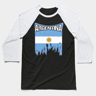 Argentina Flag Baseball T-Shirt